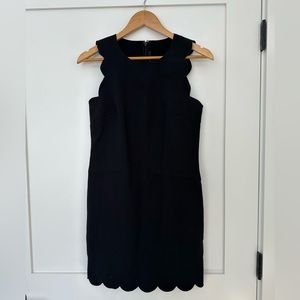 J.Crew Scolloped Dress in Black | Size 0